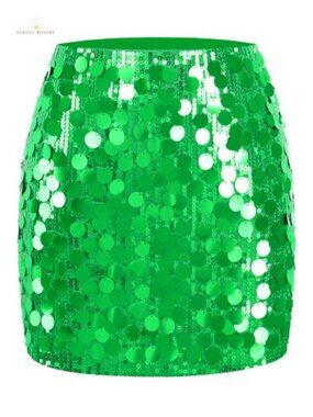 Sequin Bodycon Mini Skirt Stretchy High Waist Party Clubwear